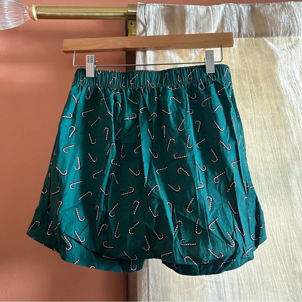 J. Crew Printed Boxers Christmas Candy Cane Green Red 100% Cotton NWT‎ Men's S